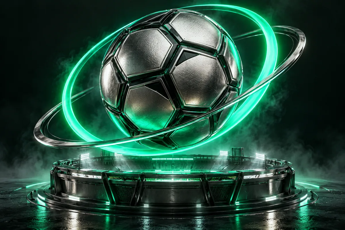 Football above a glowing stadium ring